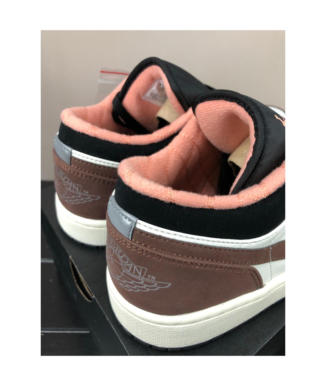 JORDAN Коричневые замшевые низкие кроссовки / кеды, фото 4