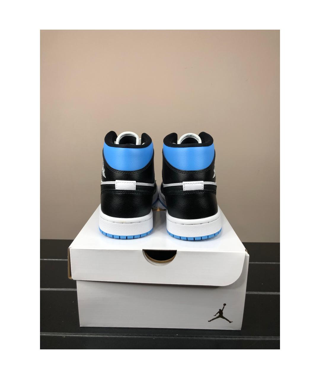 JORDAN Голубые кожаные кроссовки, фото 4