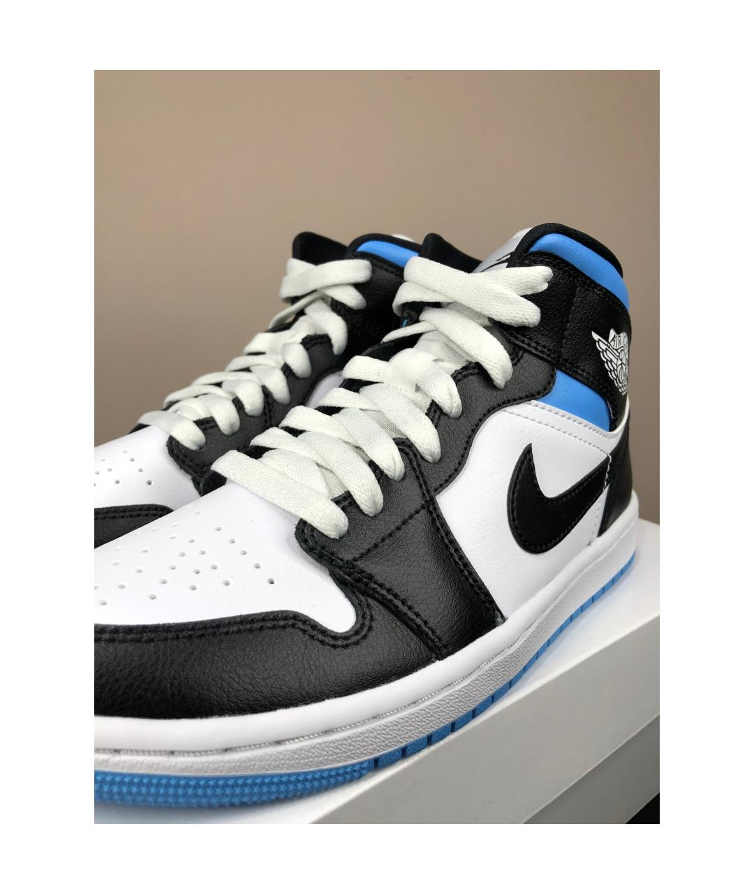 JORDAN Голубые кожаные кроссовки, фото 6