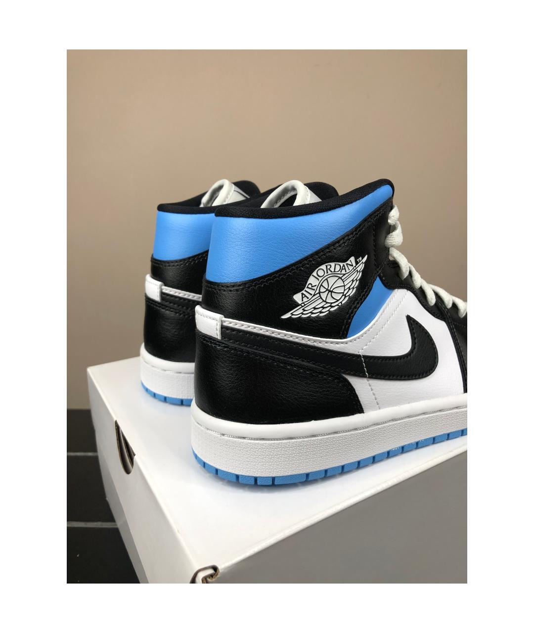 JORDAN Голубые кожаные кроссовки, фото 5