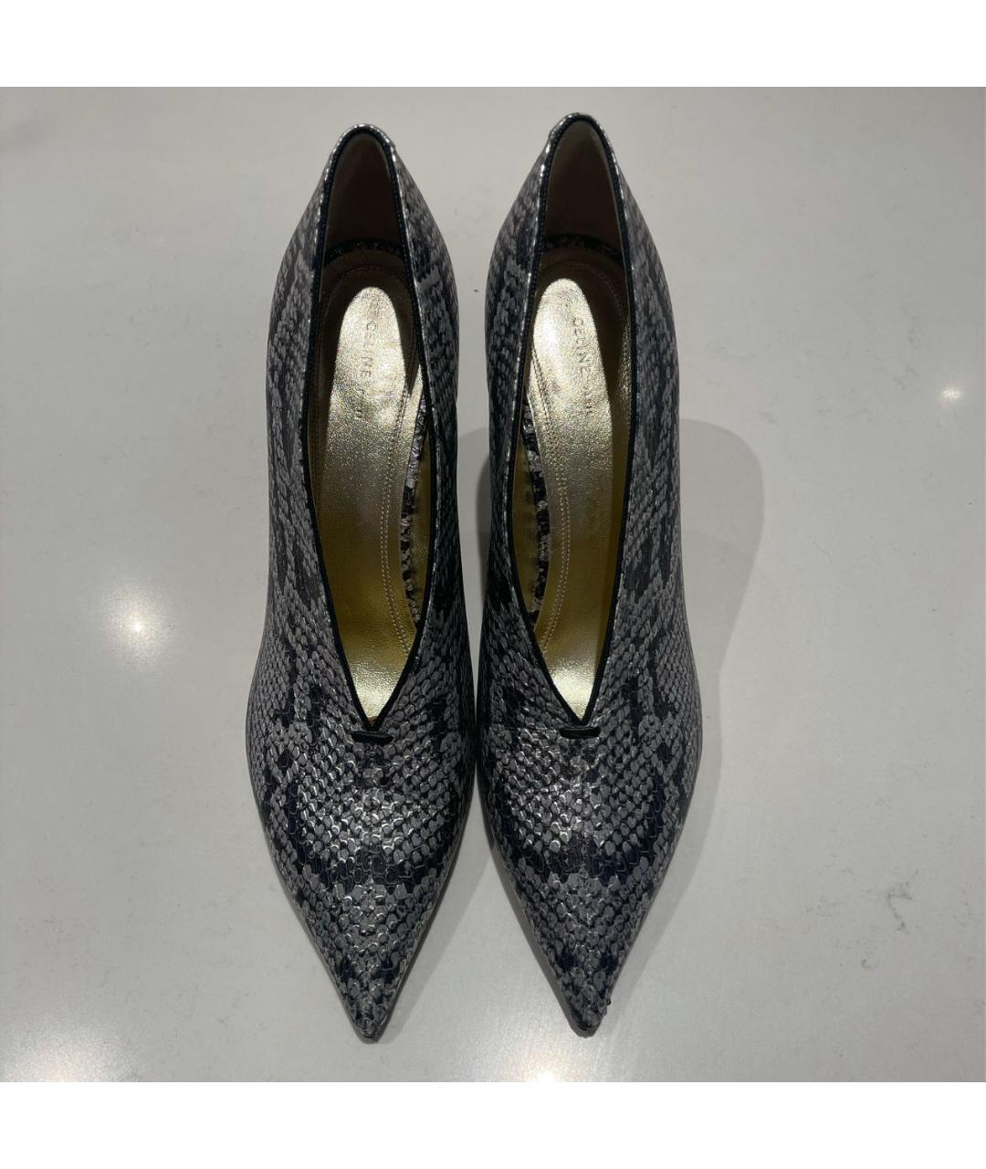 CELINE Серебряные туфли из экзотической кожи, фото 3