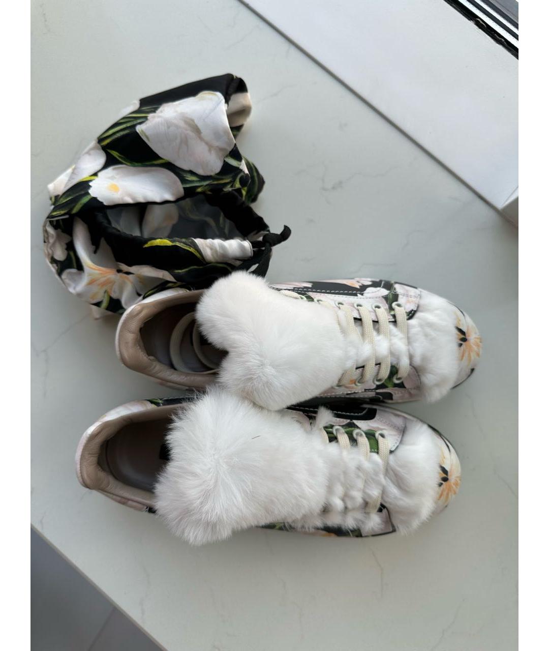 DOLCE&GABBANA Зеленые кожаные кроссовки, фото 5