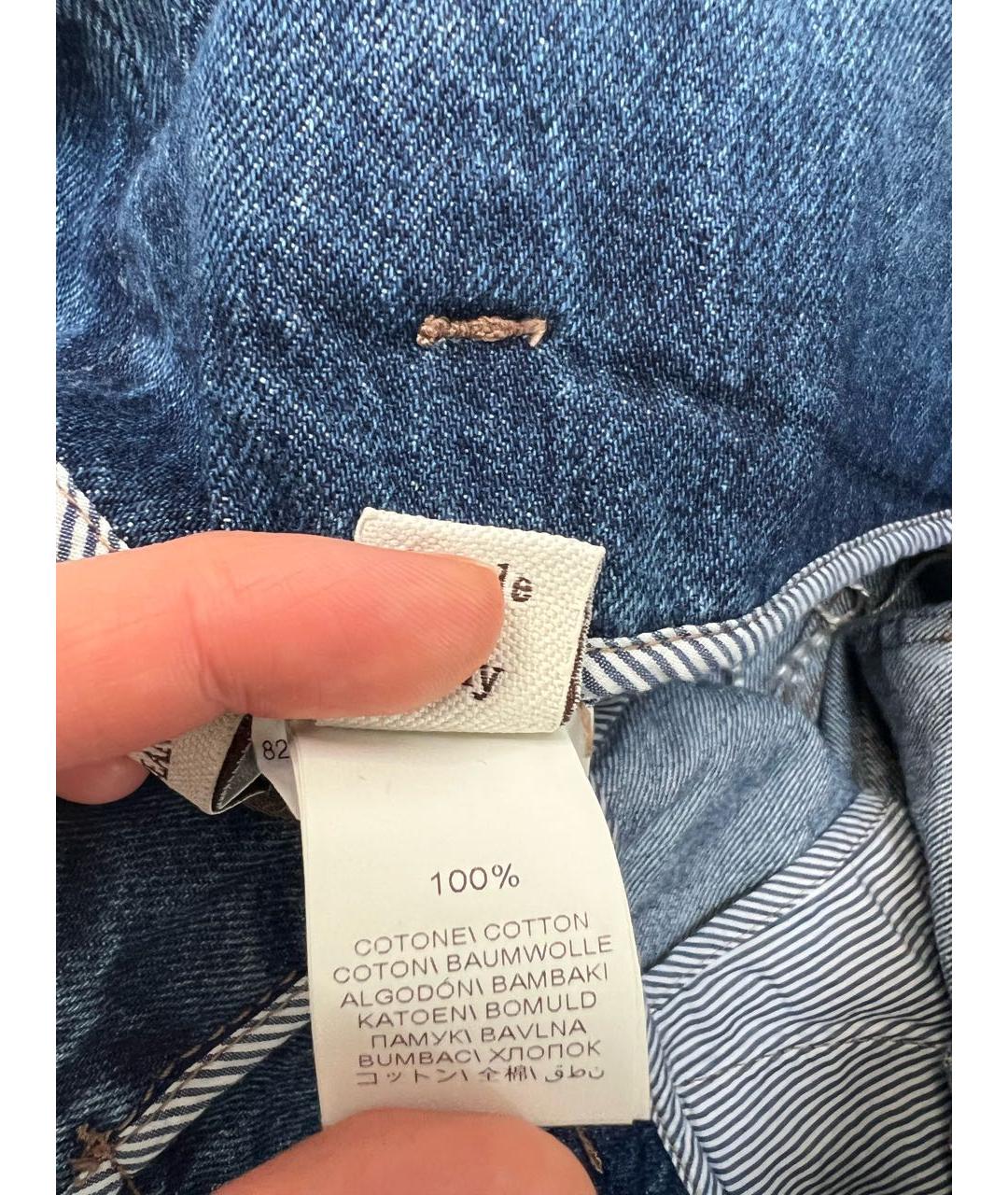 BRUNELLO CUCINELLI Синие хлопковые прямые джинсы, фото 5