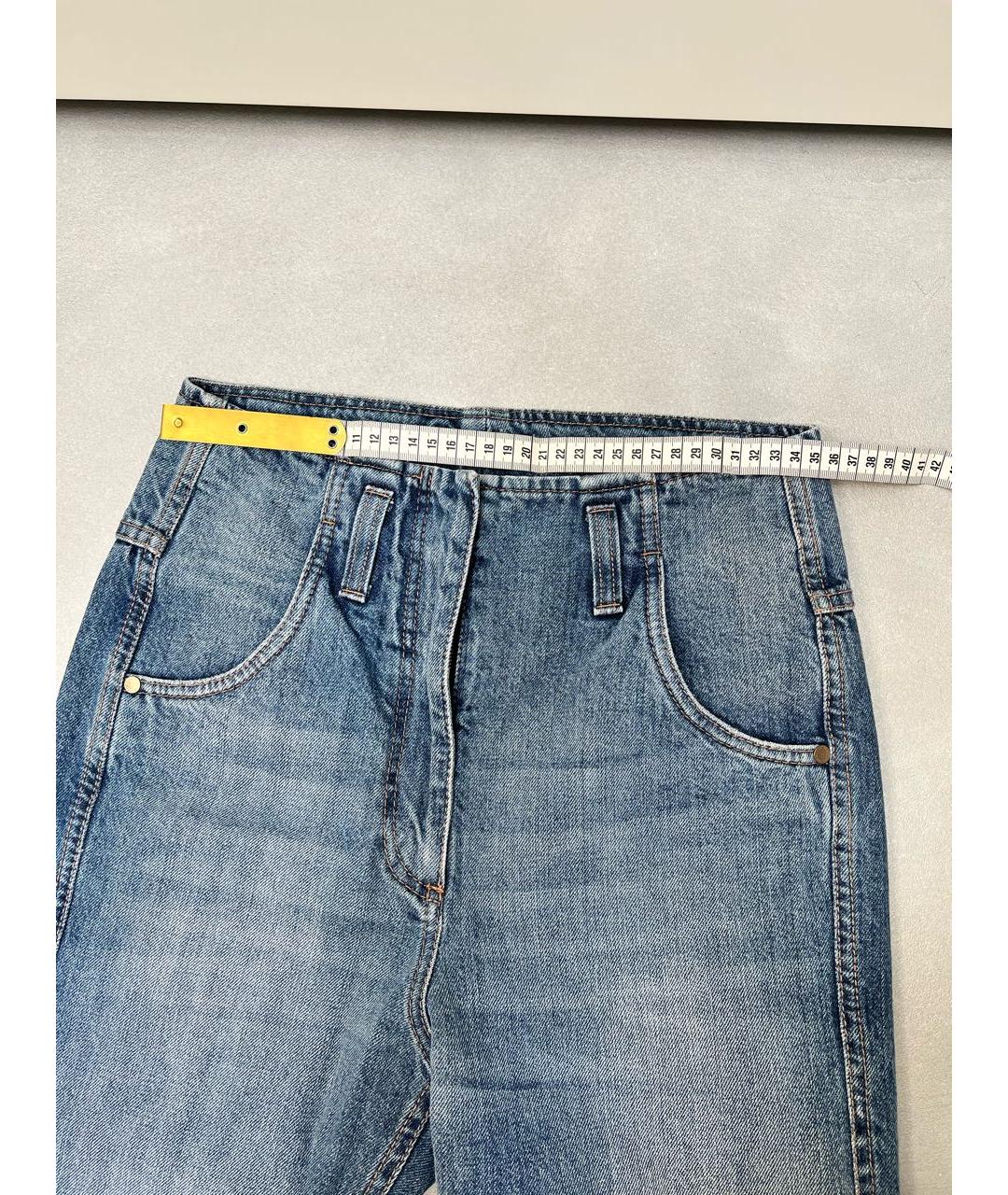 BRUNELLO CUCINELLI Синие хлопковые прямые джинсы, фото 6