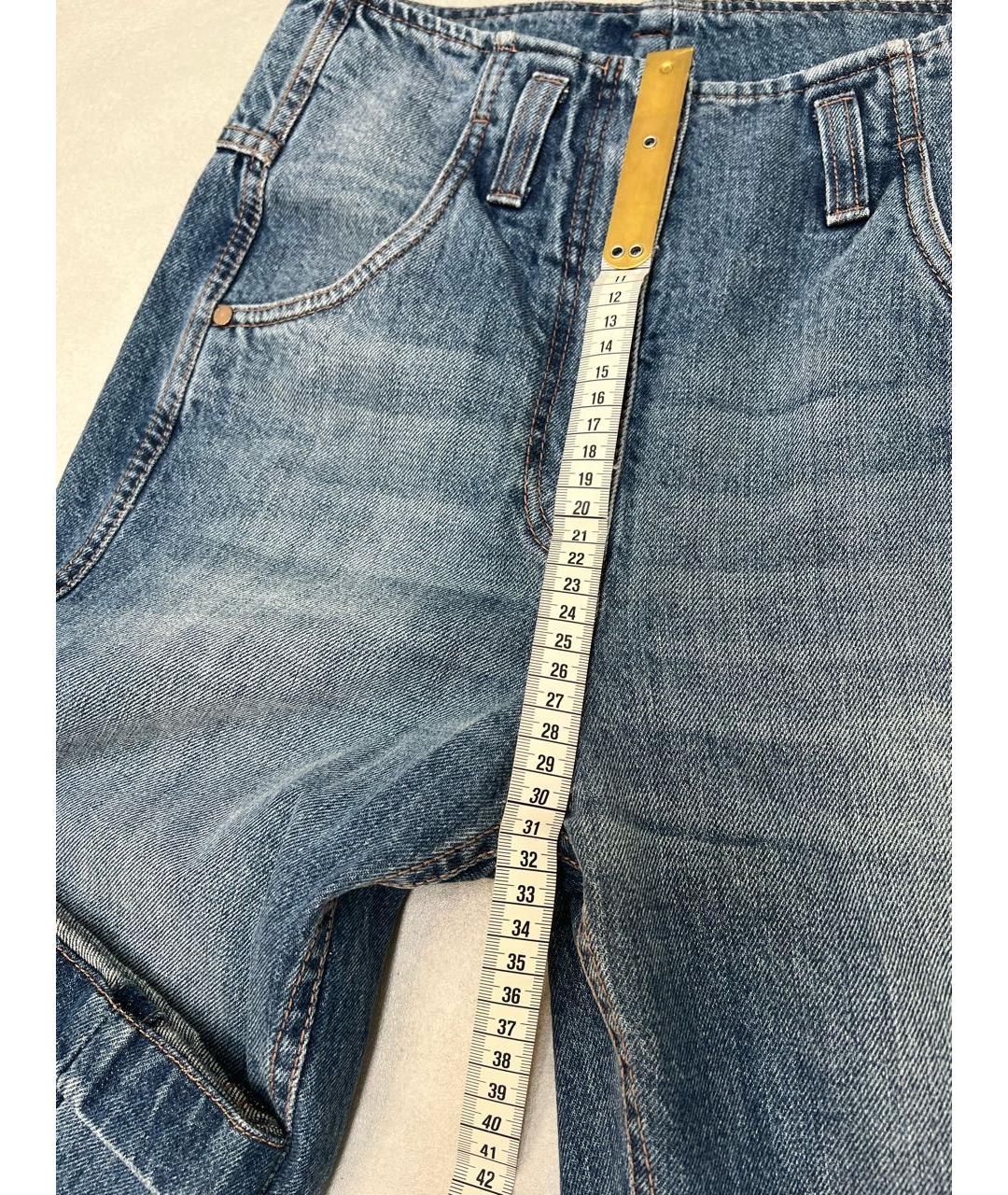 BRUNELLO CUCINELLI Синие хлопковые прямые джинсы, фото 8