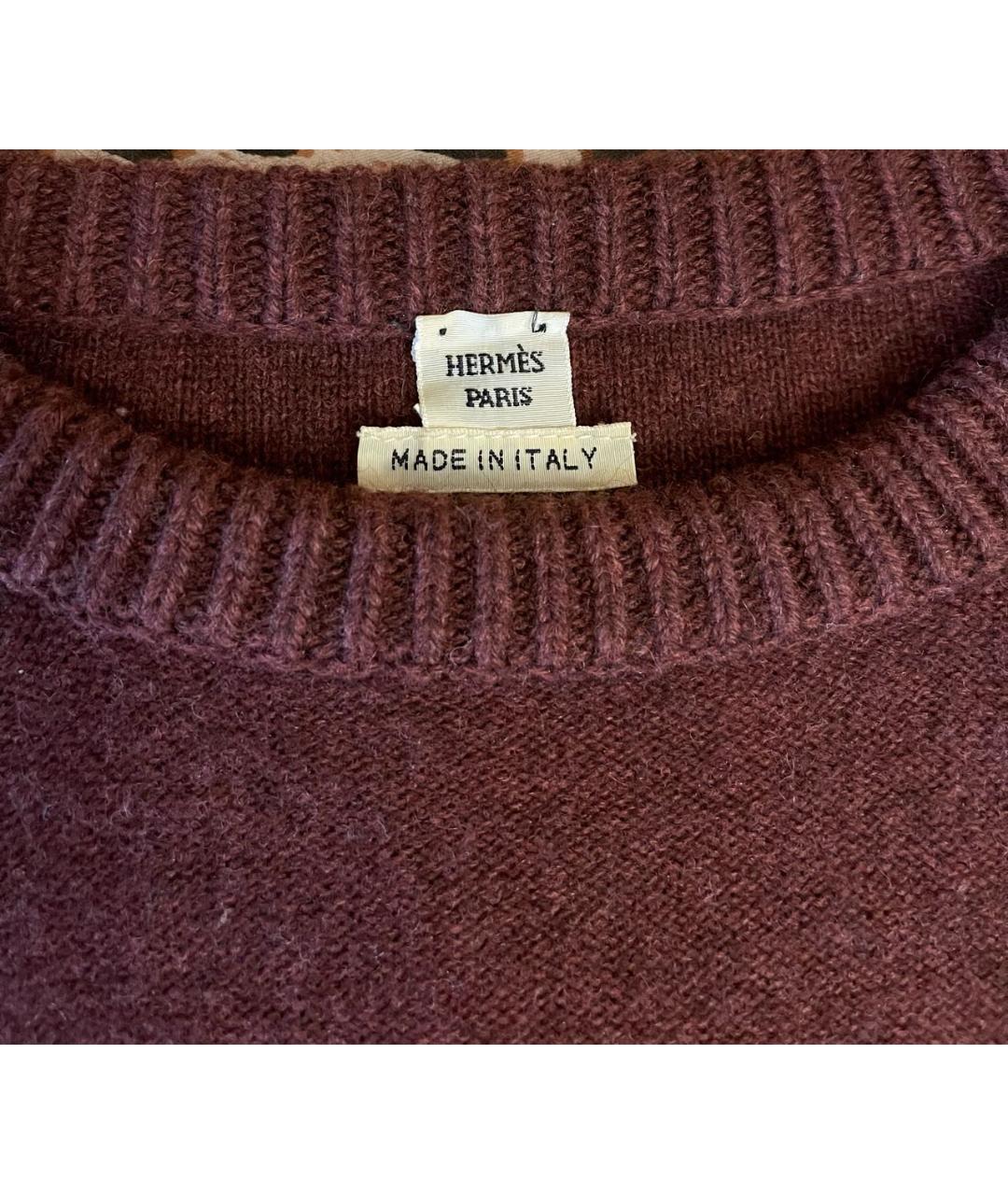 HERMES PRE-OWNED Бордовый шерстяной джемпер / свитер, фото 3