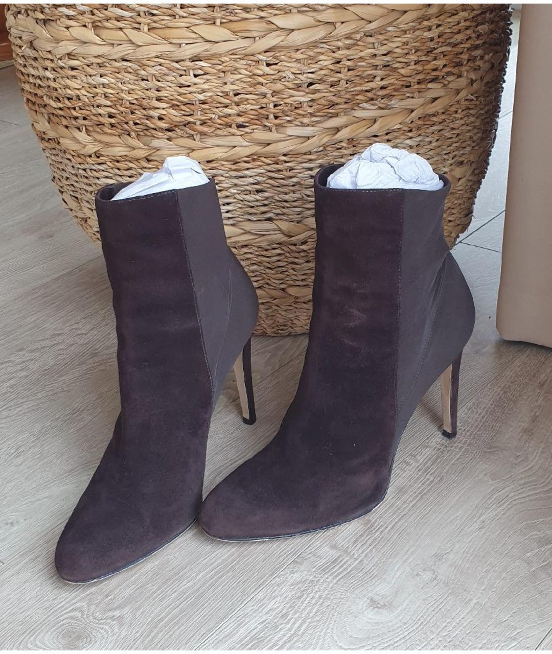 GIANVITO ROSSI Коричневые замшевые ботильоны, фото 3