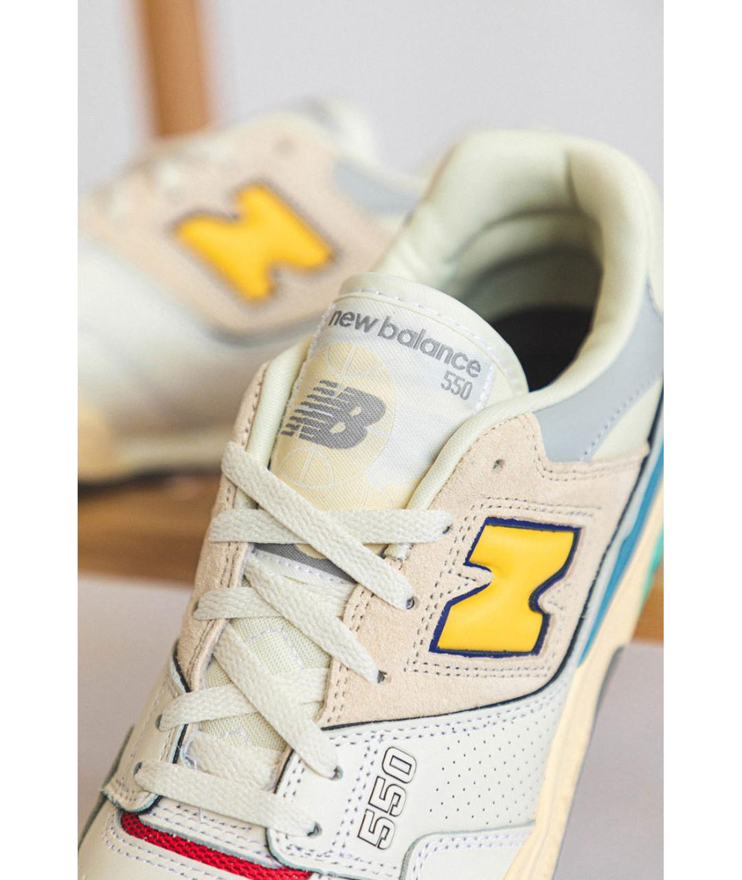 NEW BALANCE Бежевые кожаные кроссовки, фото 8