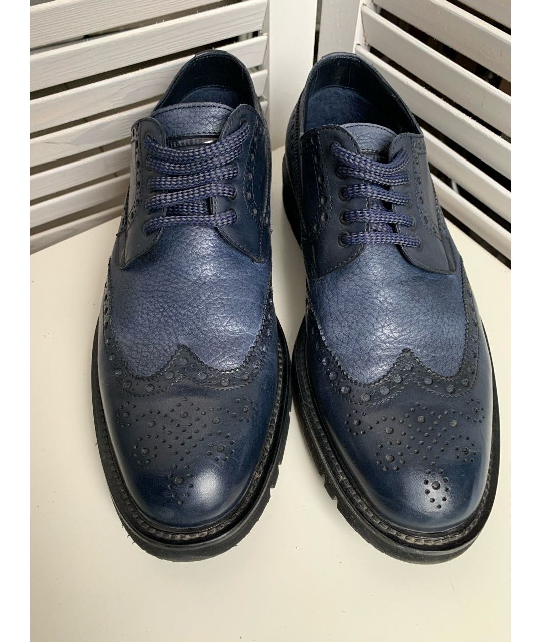 BARRETT Темно-синие кожаные низкие ботинки, фото 6