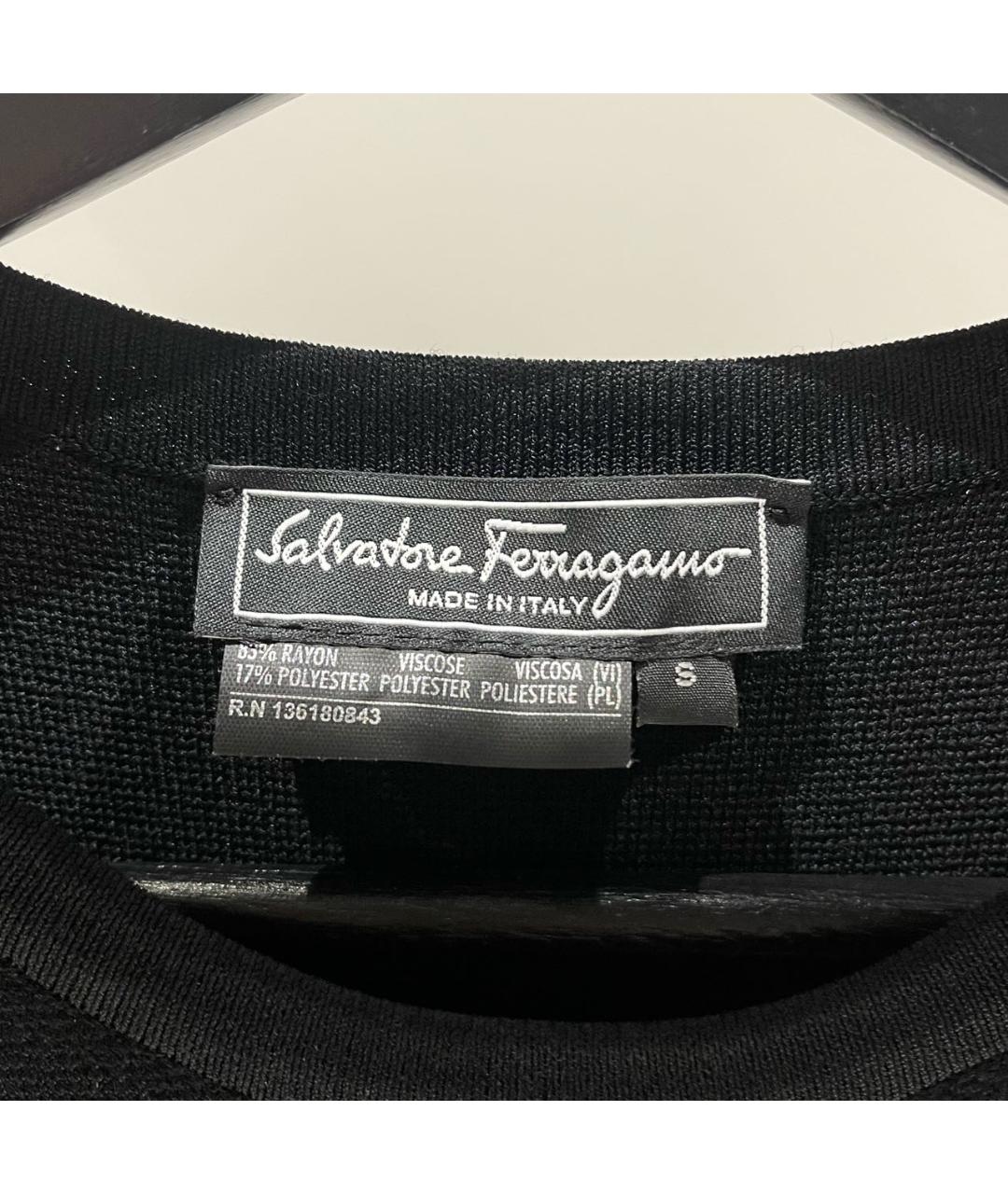 SALVATORE FERRAGAMO Черное вискозное повседневное платье, фото 3