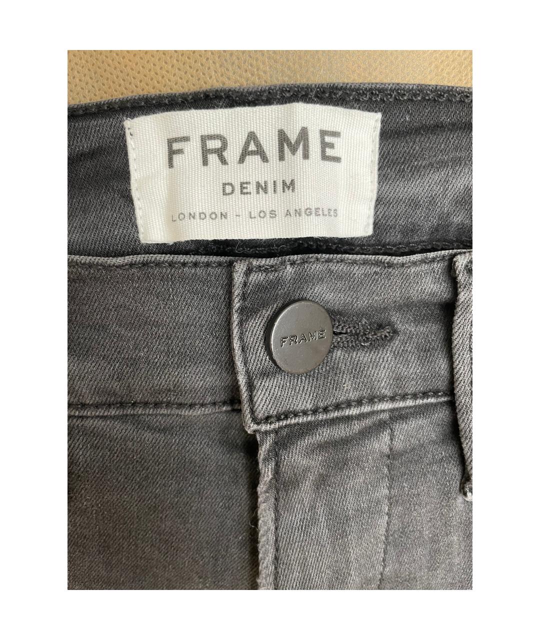 FRAME Серые хлопко-эластановые джинсы слим, фото 5