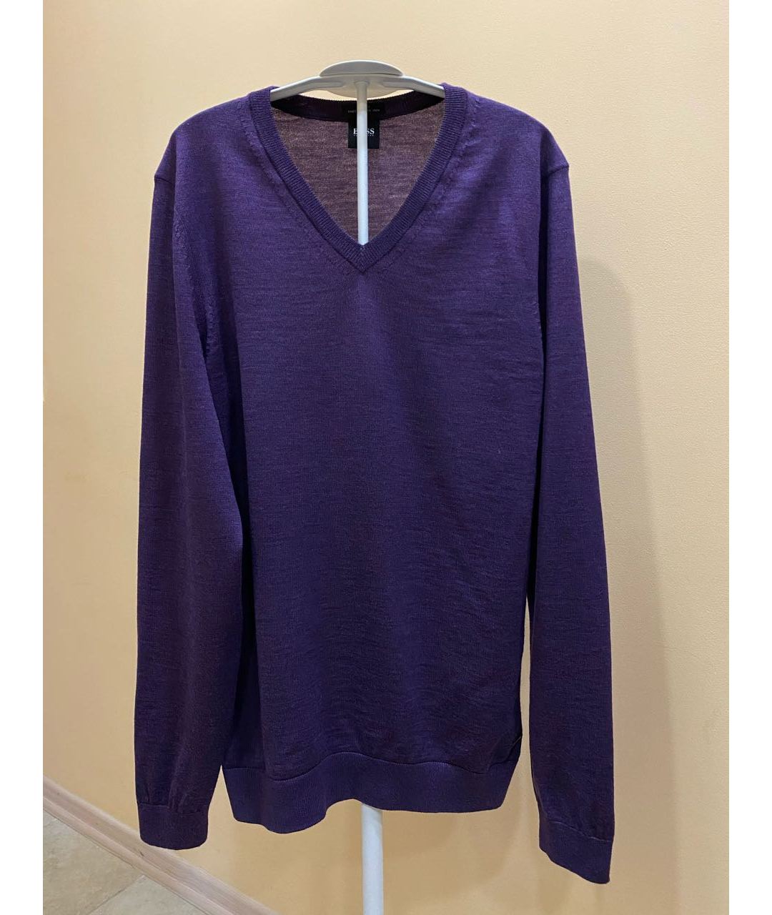 HUGO BOSS Фиолетовый шерстяной джемпер / свитер, фото 7