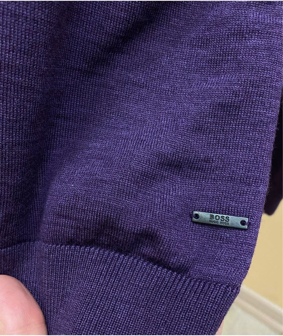 HUGO BOSS Фиолетовый шерстяной джемпер / свитер, фото 5