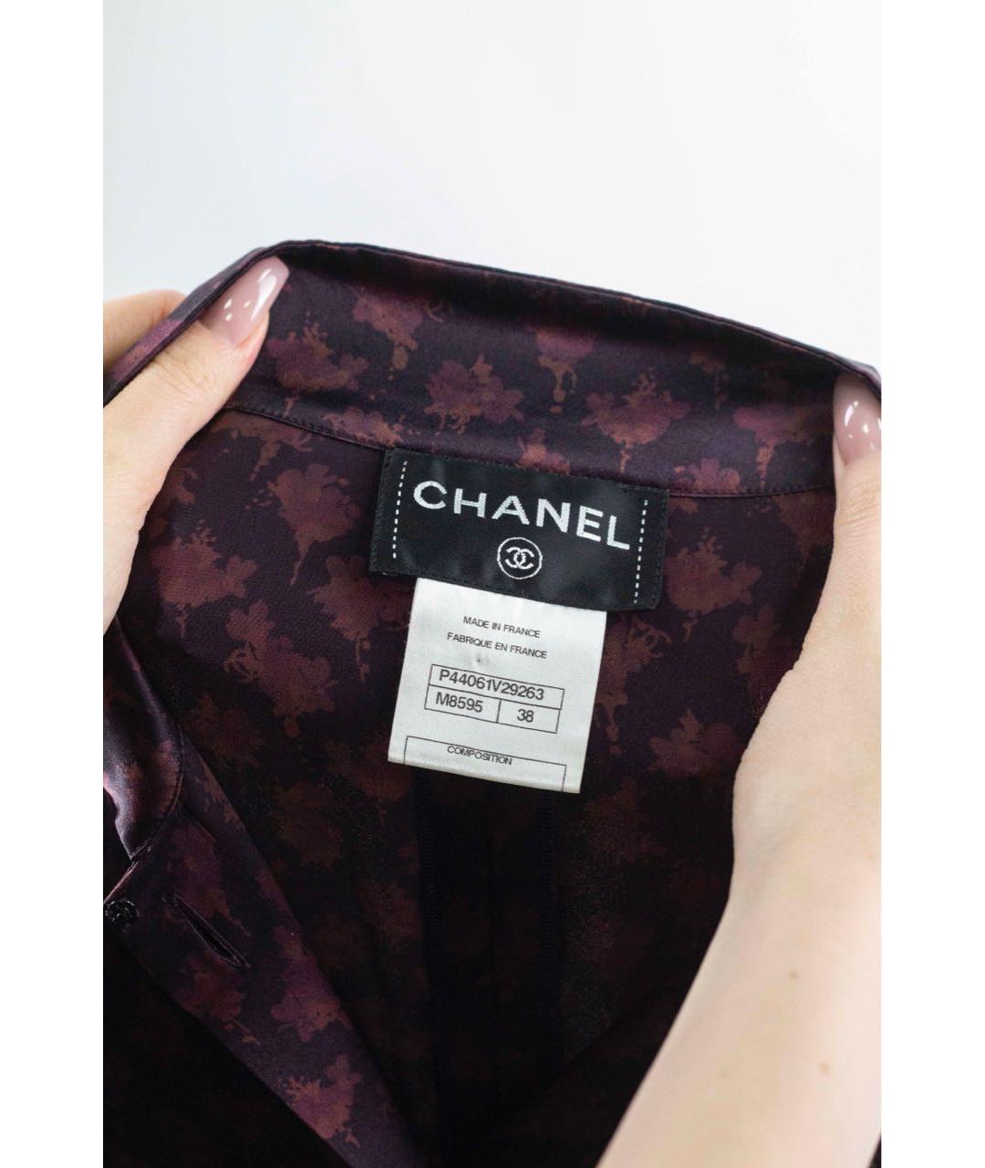 CHANEL Бордовое шелковое повседневное платье, фото 3