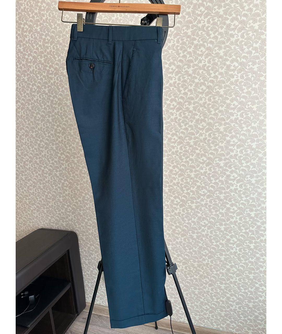GUCCI Темно-синие шерстяные прямые брюки, фото 6