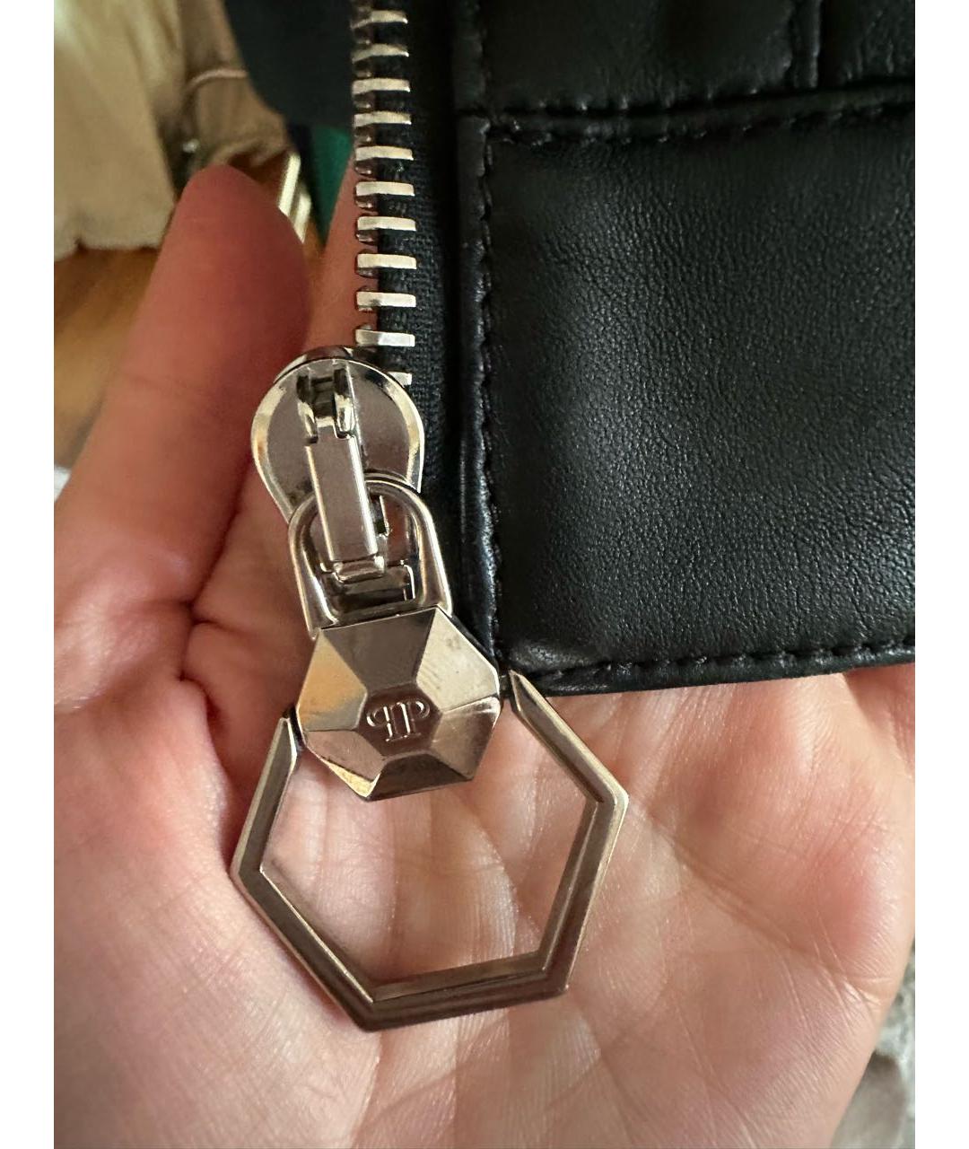 PHILIPP PLEIN Черная кожаная куртка, фото 6