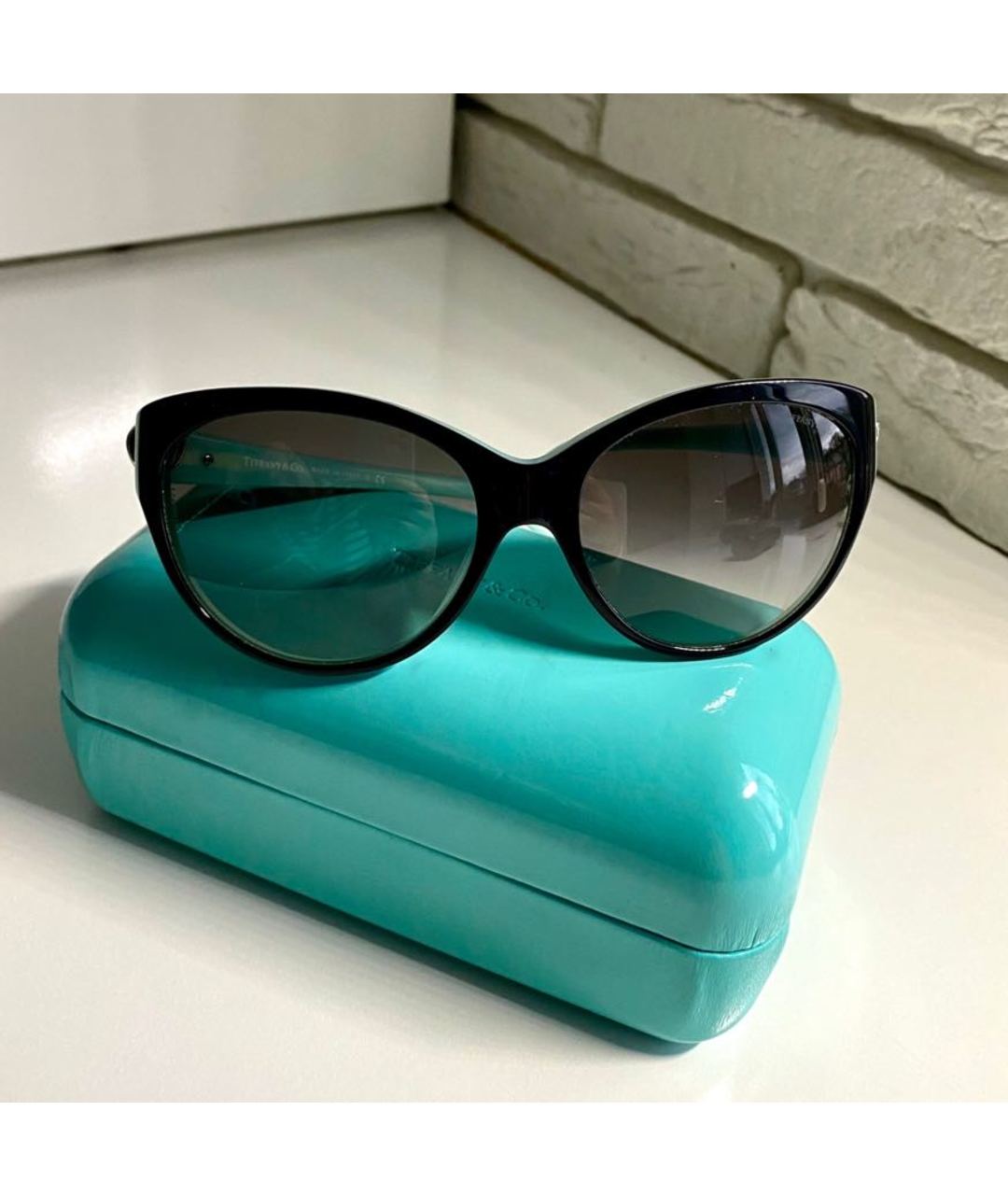 TIFFANY&CO Бирюзовые пластиковые солнцезащитные очки, фото 4