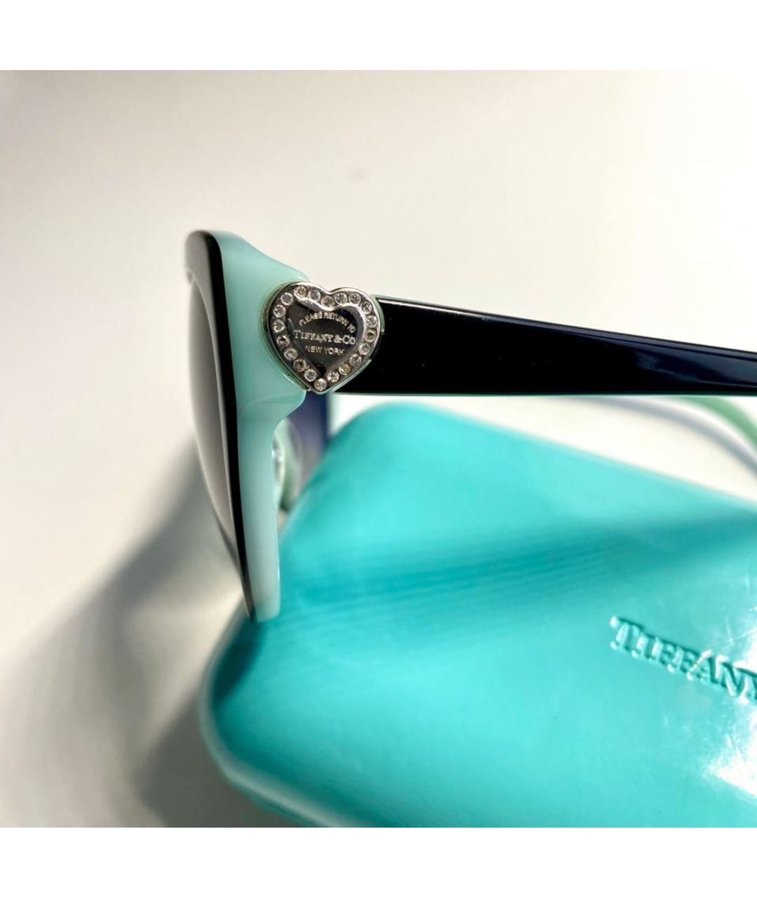 TIFFANY&CO Бирюзовые пластиковые солнцезащитные очки, фото 3