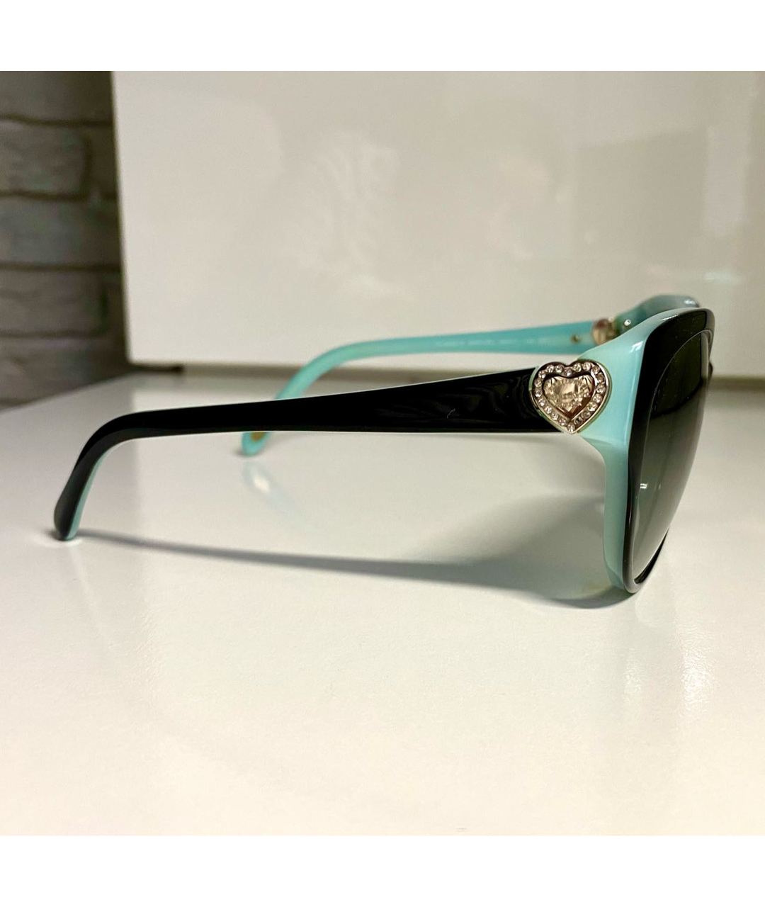 TIFFANY&CO Бирюзовые пластиковые солнцезащитные очки, фото 2