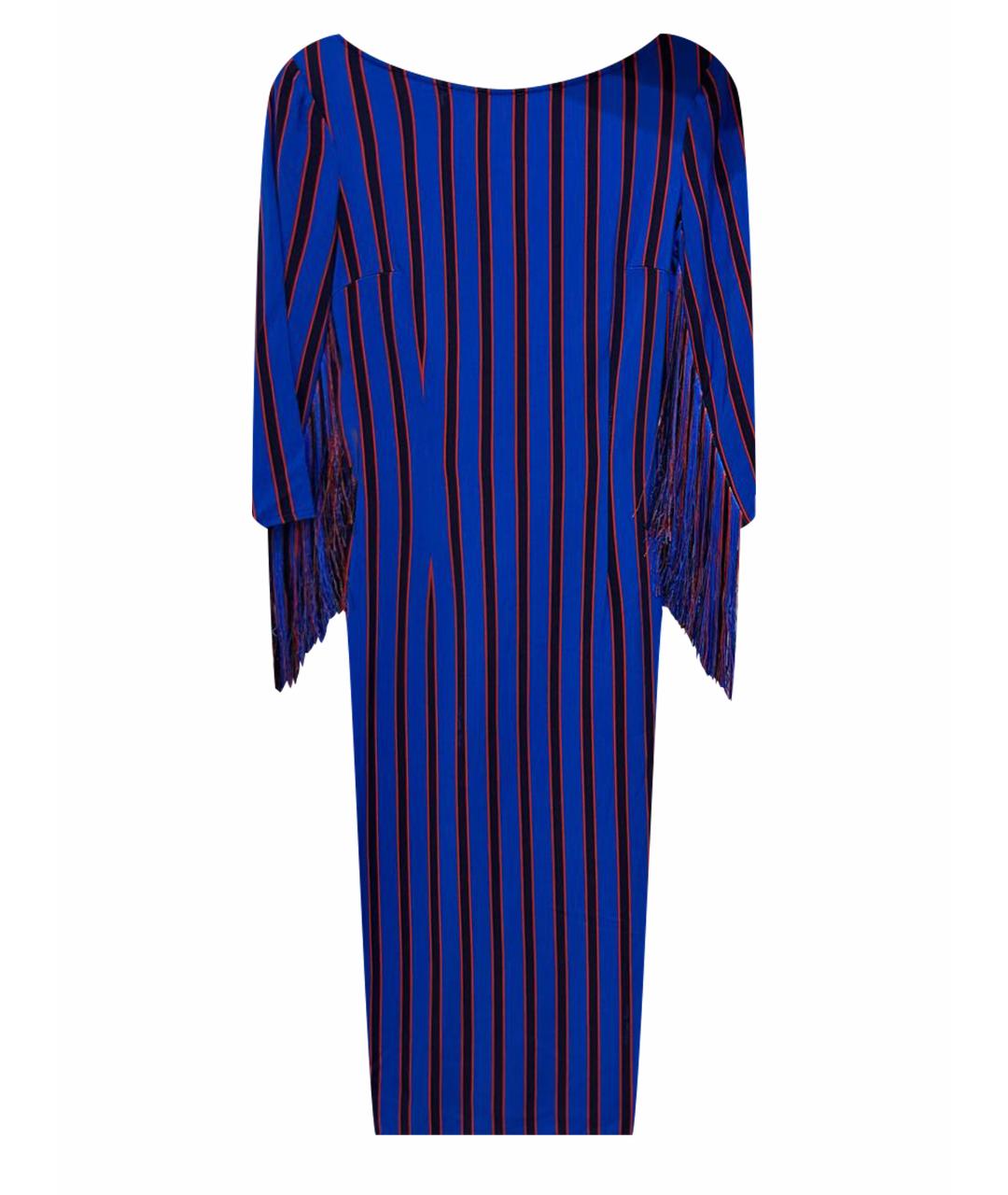 ELISABETTA FRANCHI Синее вискозное коктейльное платье, фото 1