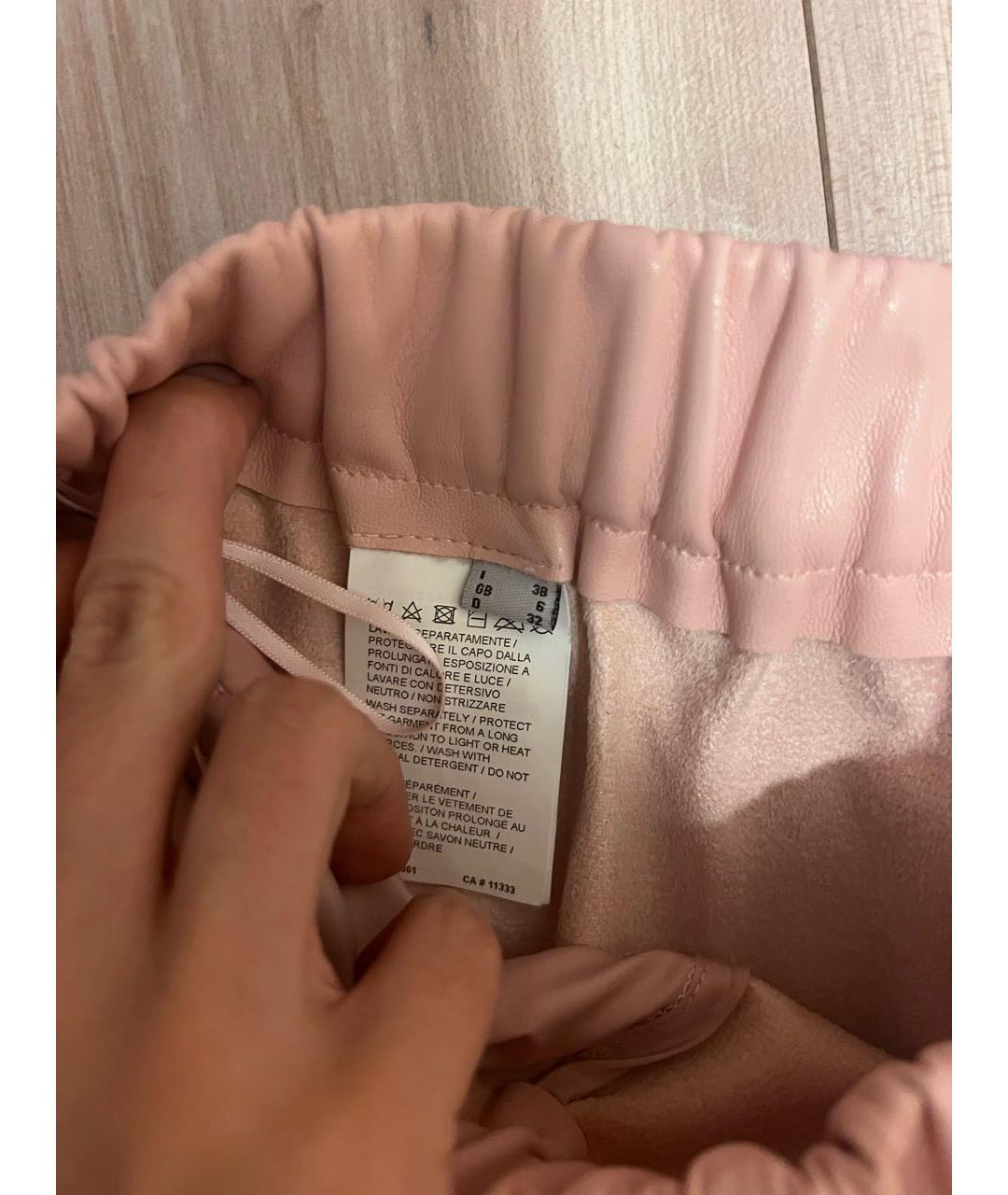 PINKO Розовые кожаные шорты, фото 4