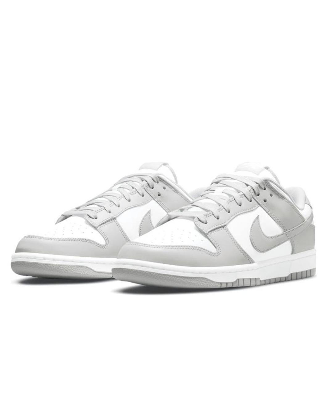 NIKE Серые кожаные низкие кроссовки / кеды, фото 2