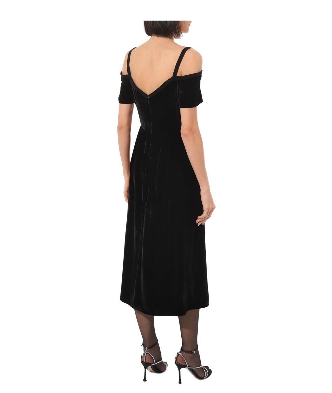 SALONI Черное бархатное коктейльное платье, фото 2