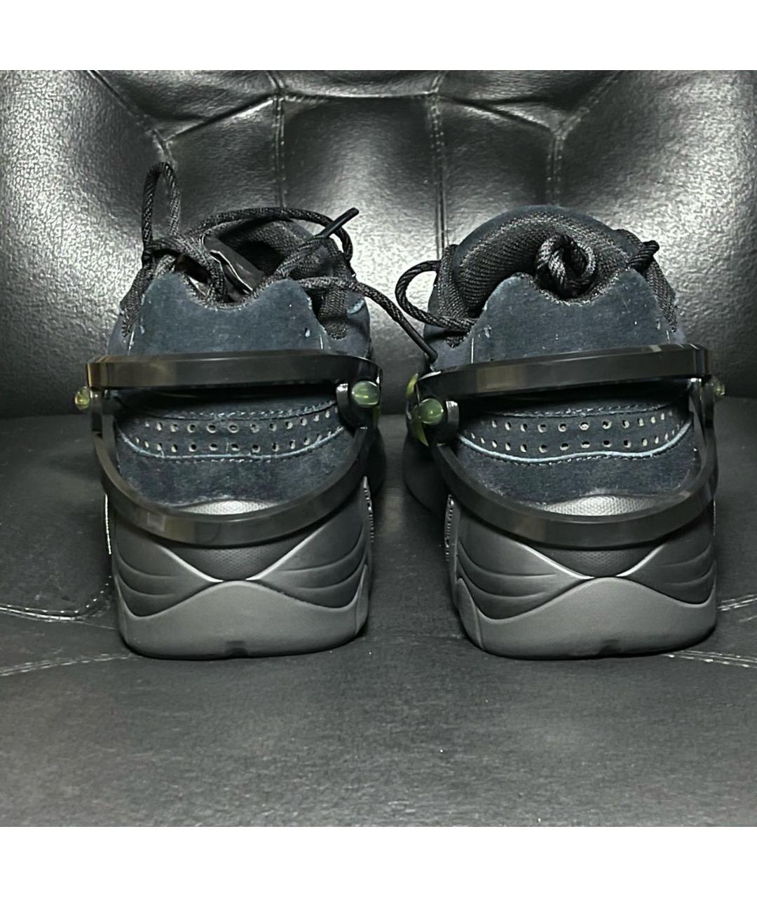 RAF SIMONS Черные нубуковые низкие кроссовки / кеды, фото 2