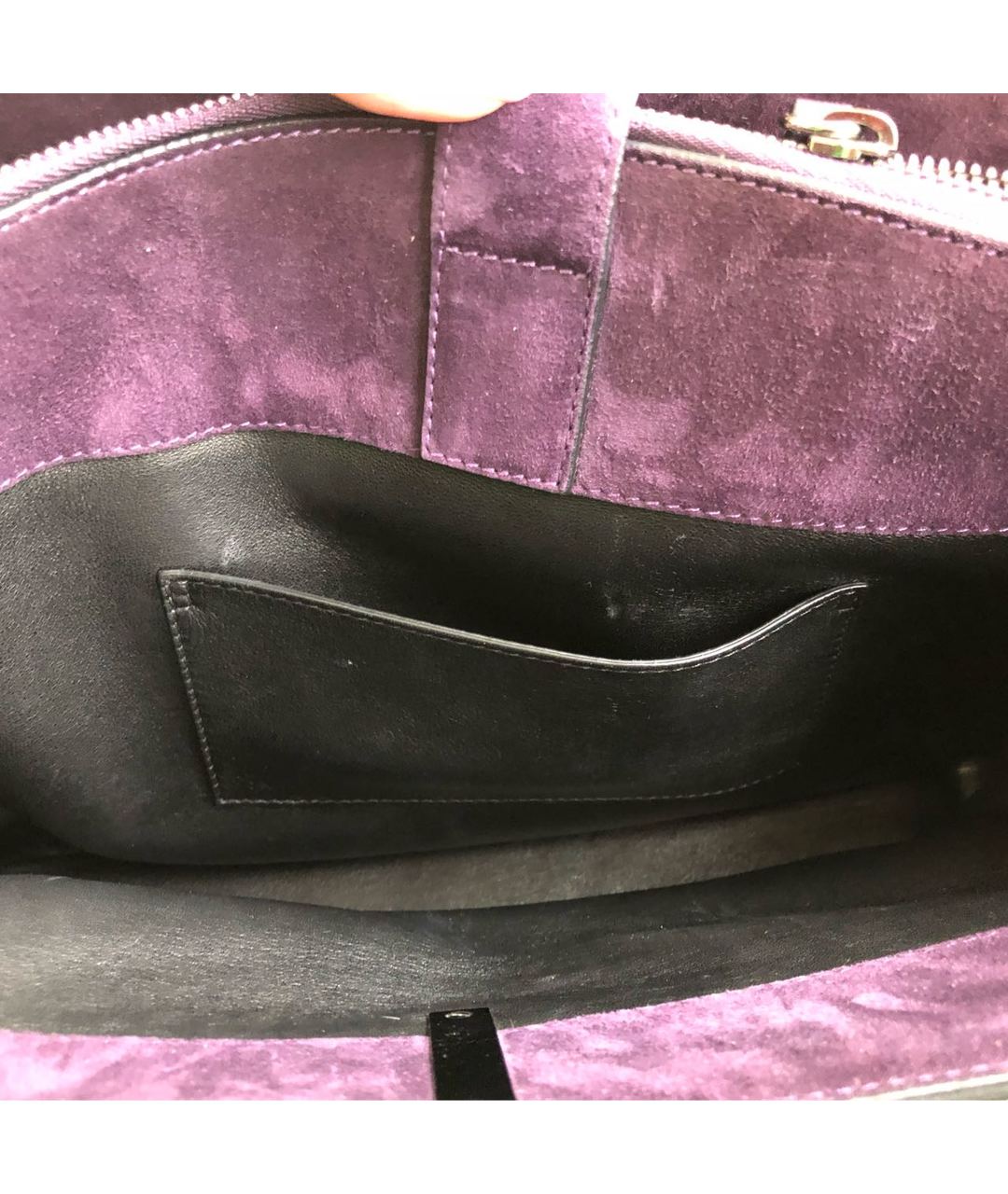 ERMANNO SCERVINO Фиолетовая замшевая сумка тоут, фото 5