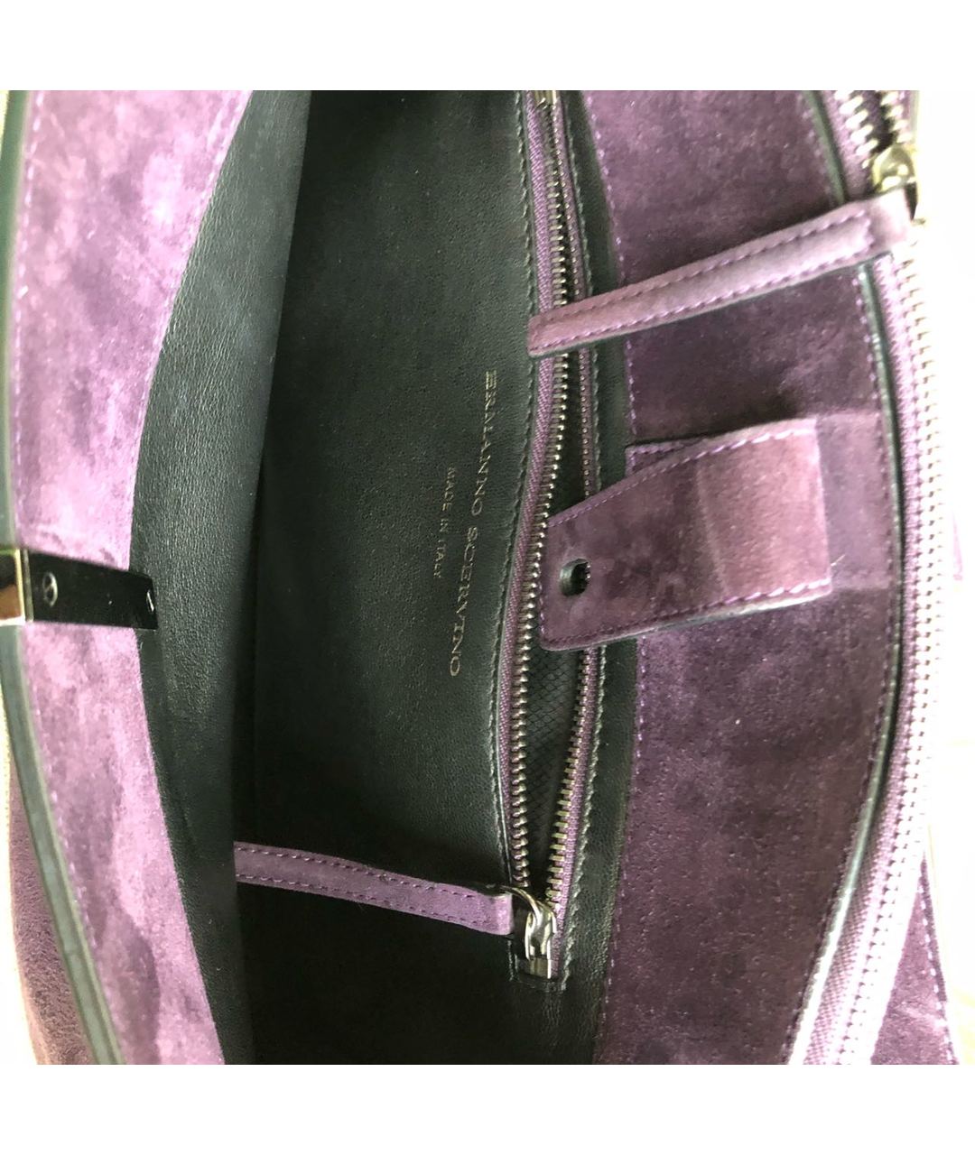 ERMANNO SCERVINO Фиолетовая замшевая сумка тоут, фото 4