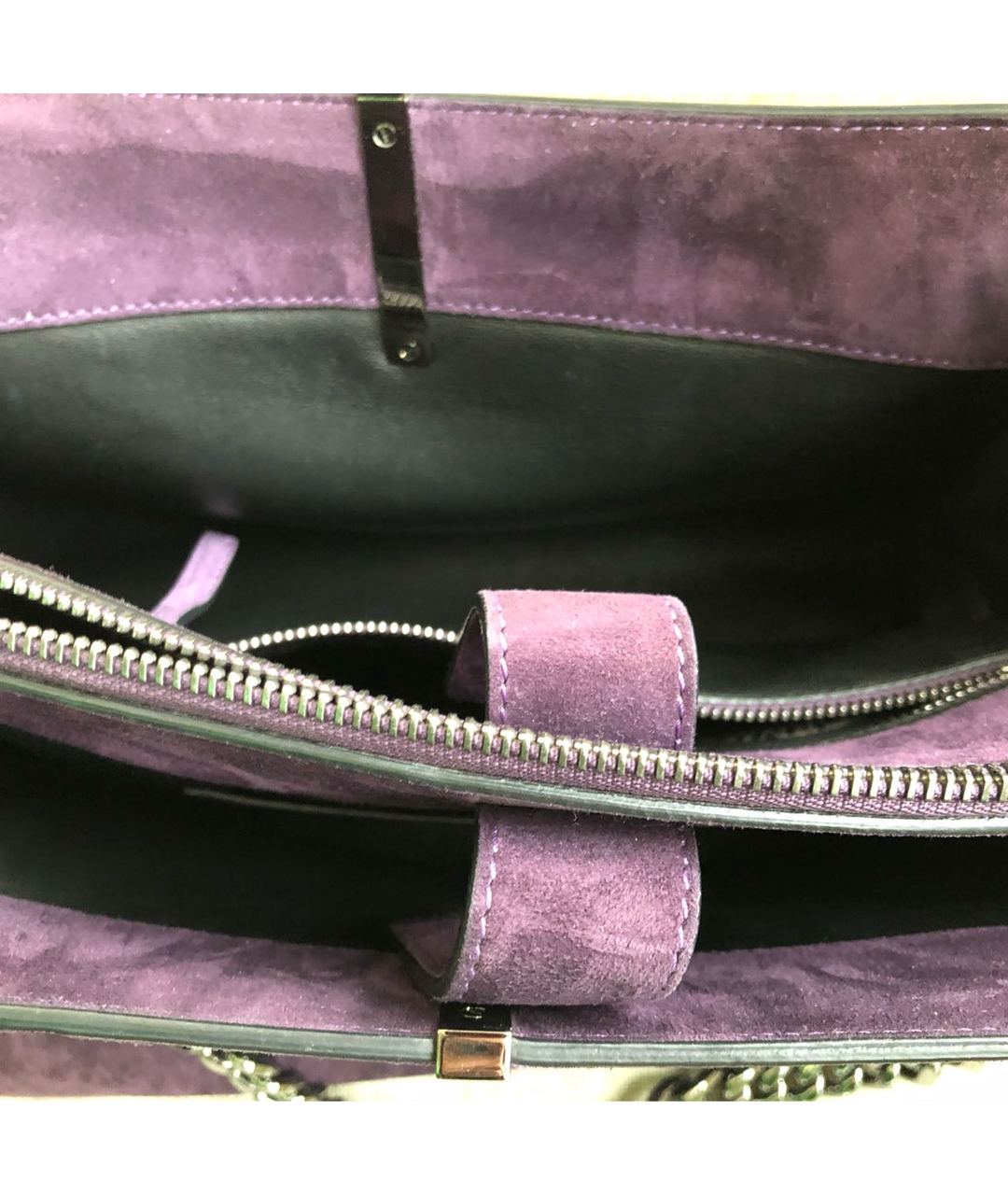 ERMANNO SCERVINO Фиолетовая замшевая сумка тоут, фото 6