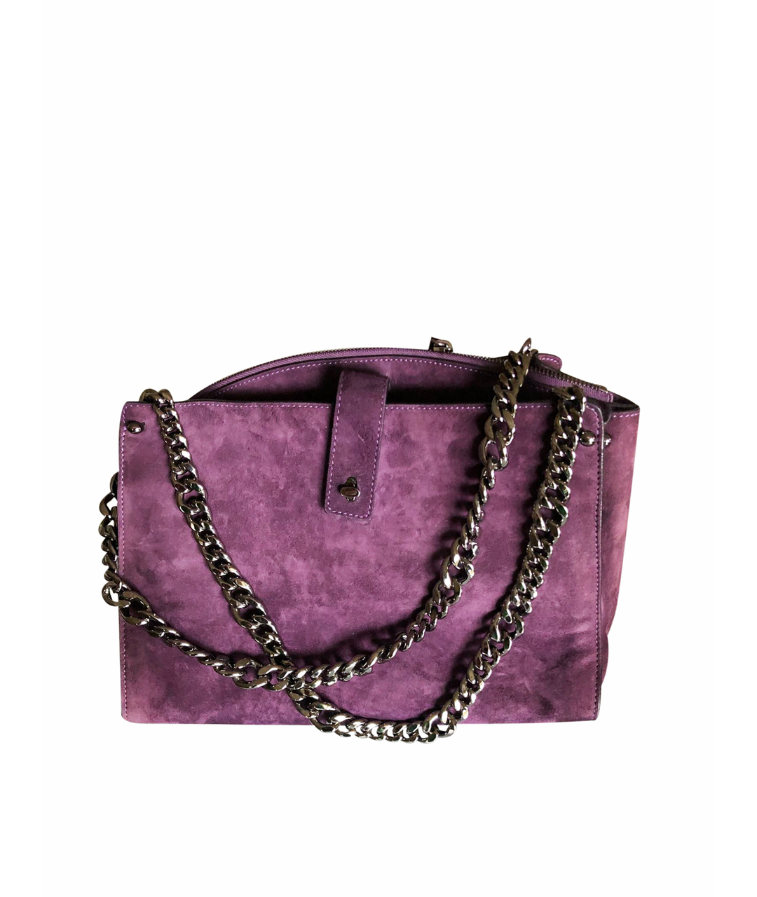 ERMANNO SCERVINO Фиолетовая замшевая сумка тоут, фото 1