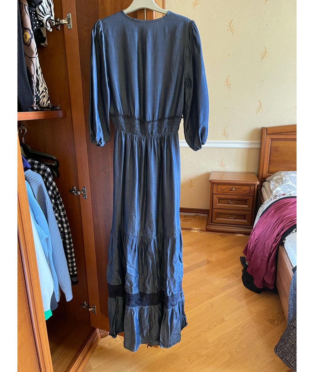 LIU JO Темно-синее полиамидовое платье, фото 2