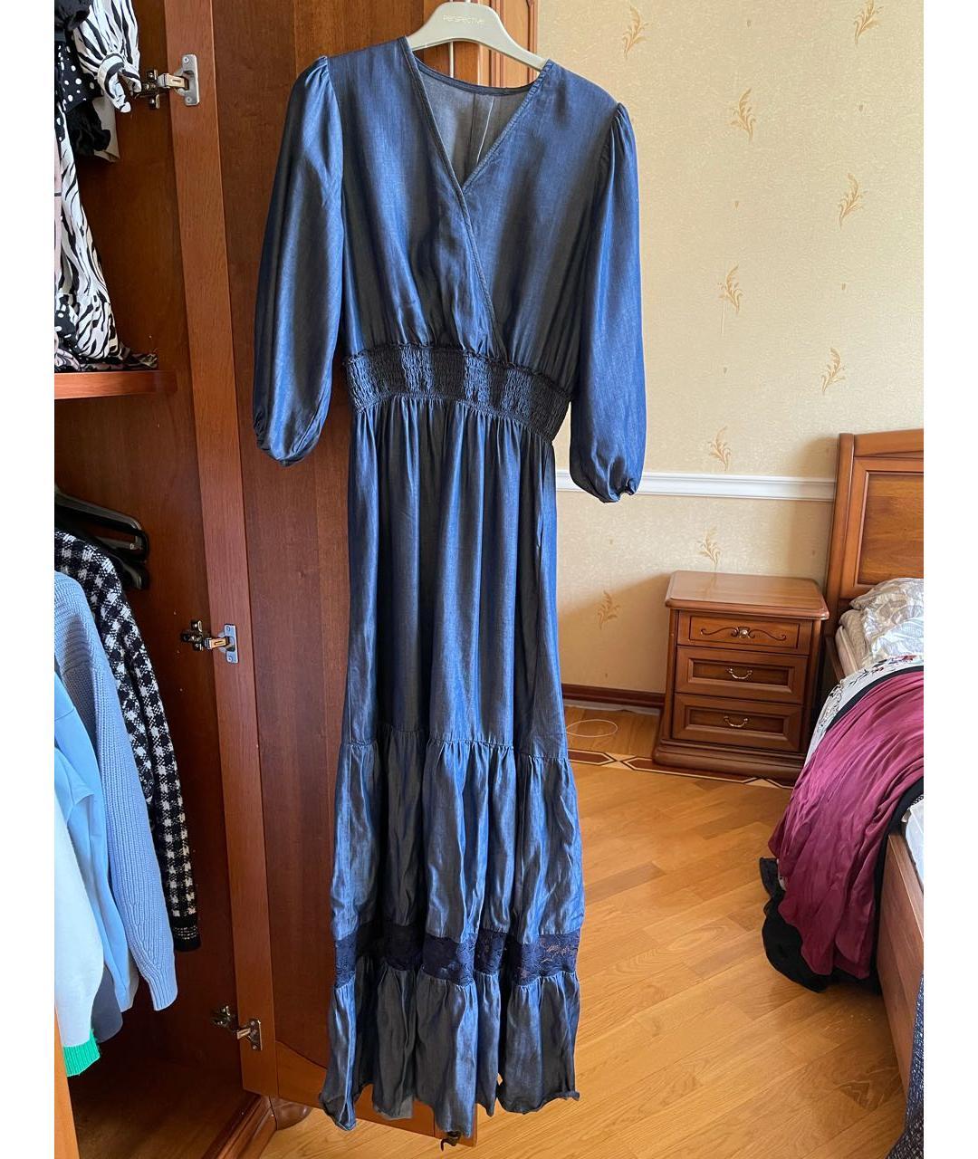 LIU JO Темно-синее полиамидовое платье, фото 6