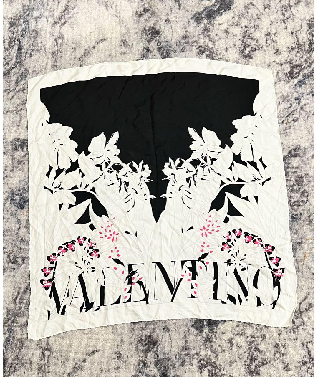 VALENTINO Белый шелковый платок, фото 3