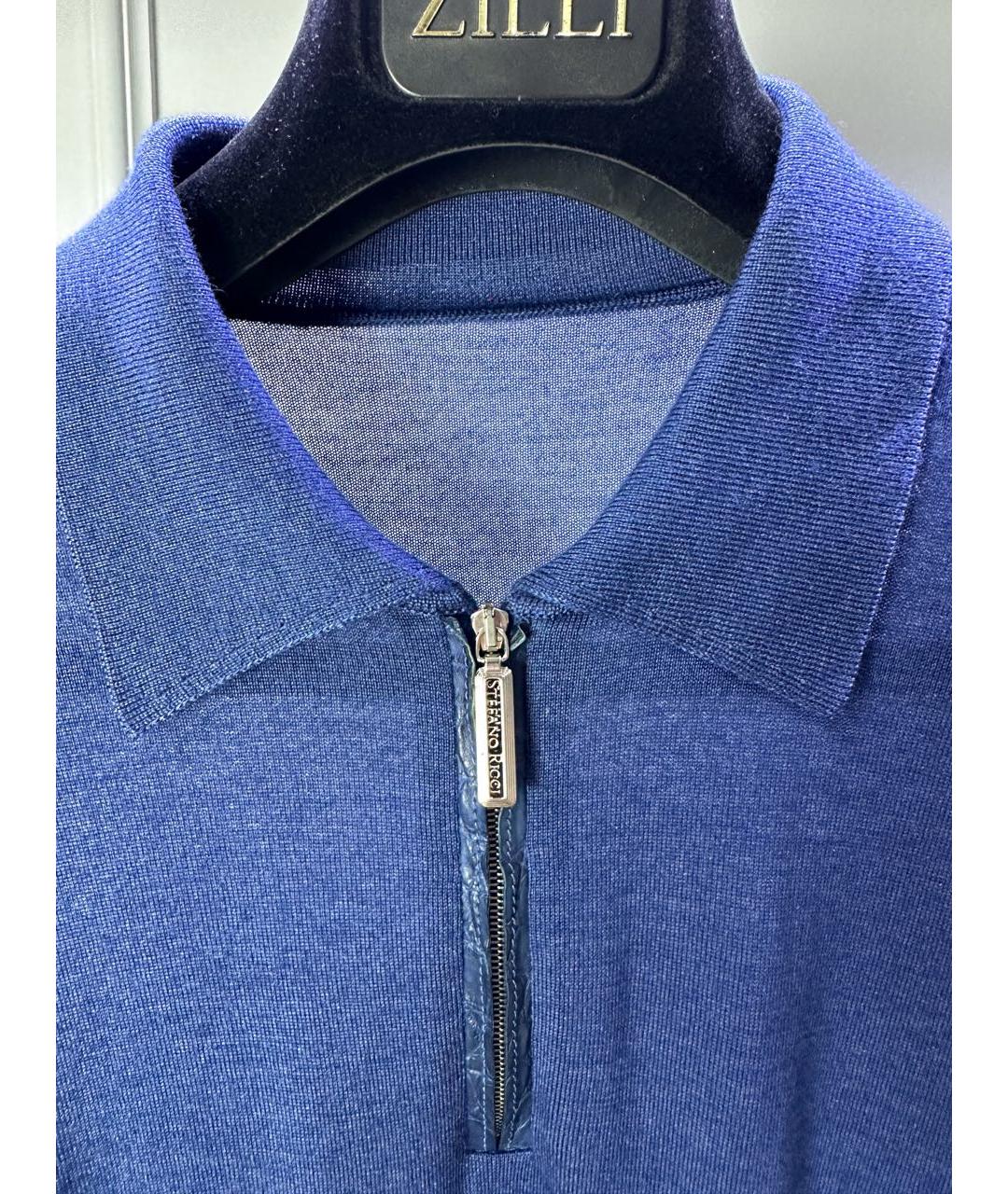 STEFANO RICCI Темно-синий джемпер / свитер, фото 2