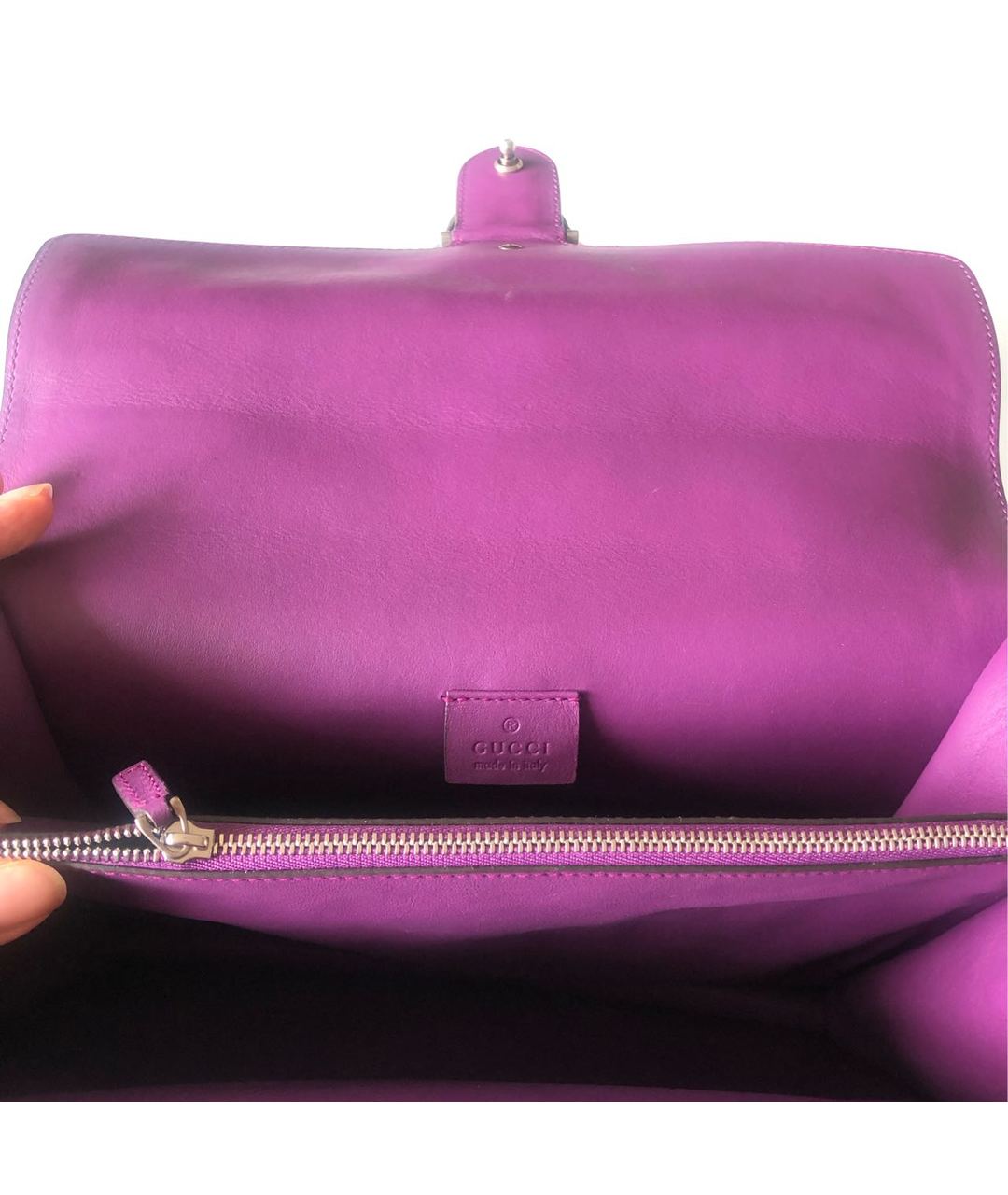 GUCCI Фиолетовая замшевая сумка тоут, фото 4