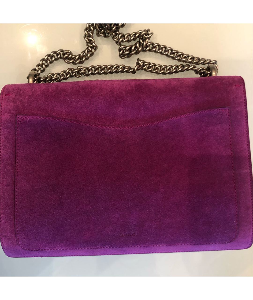 GUCCI Фиолетовая замшевая сумка тоут, фото 3