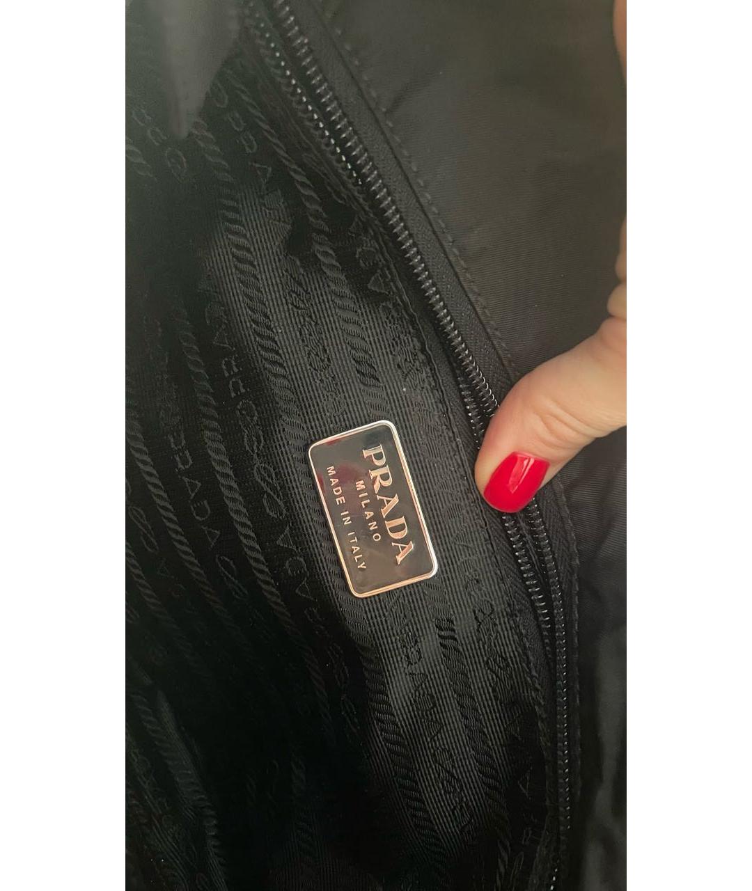 PRADA VINTAGE Черная синтетическая сумка с короткими ручками, фото 6