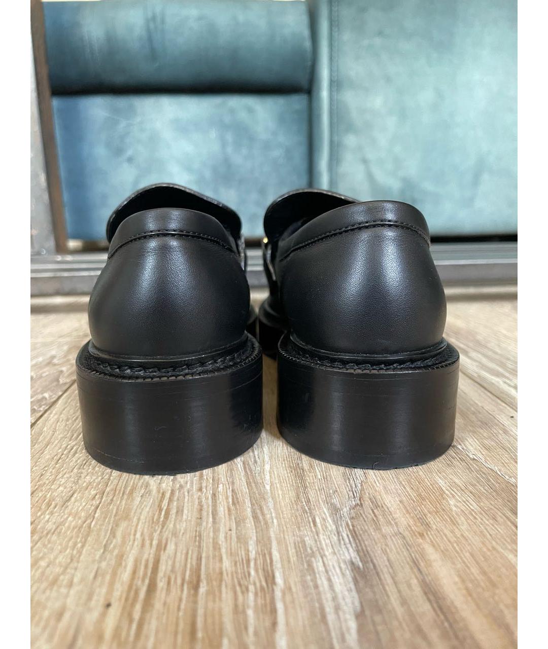 LOUIS VUITTON Черные кожаные лоферы, фото 3