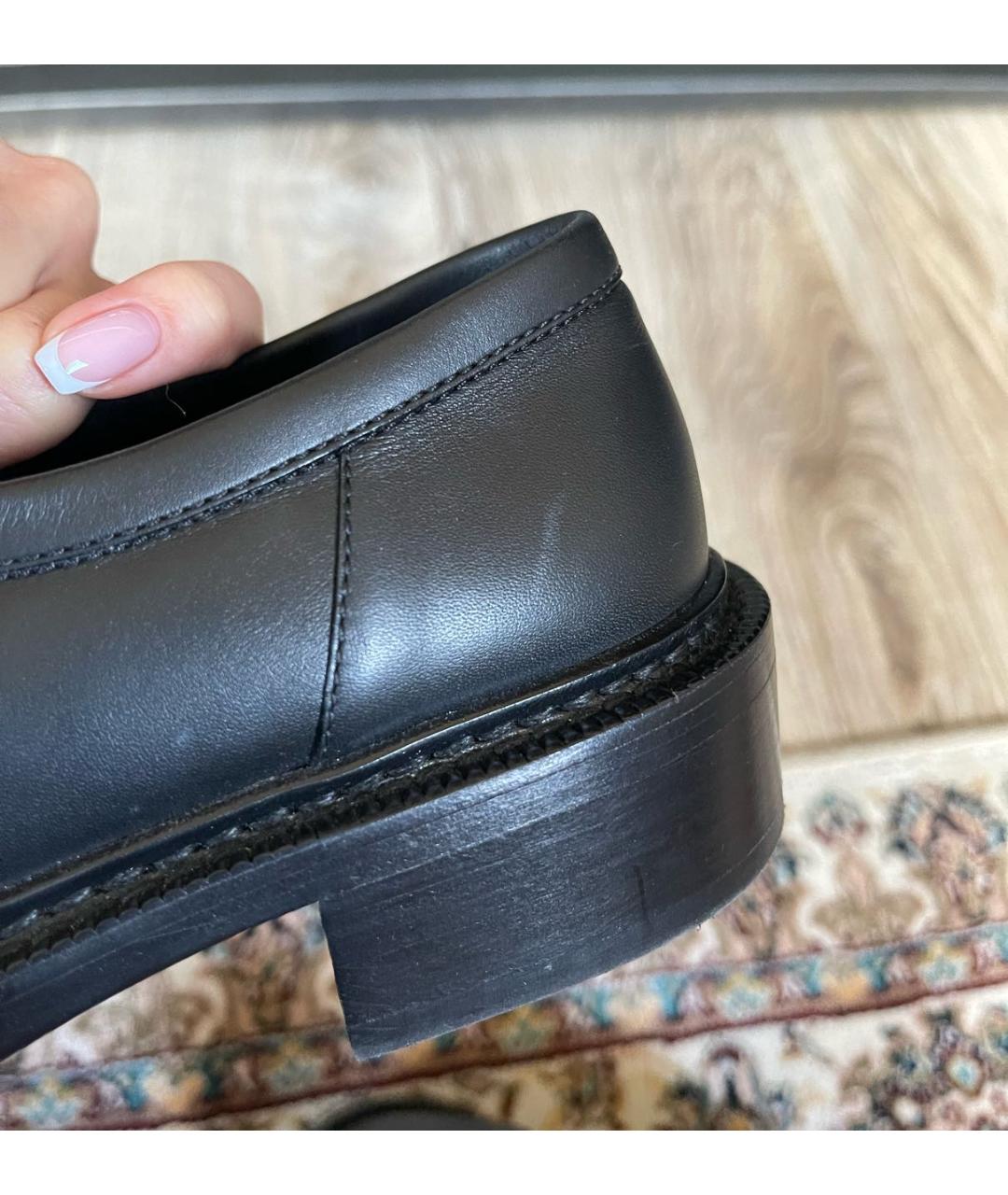 LOUIS VUITTON Черные кожаные лоферы, фото 5