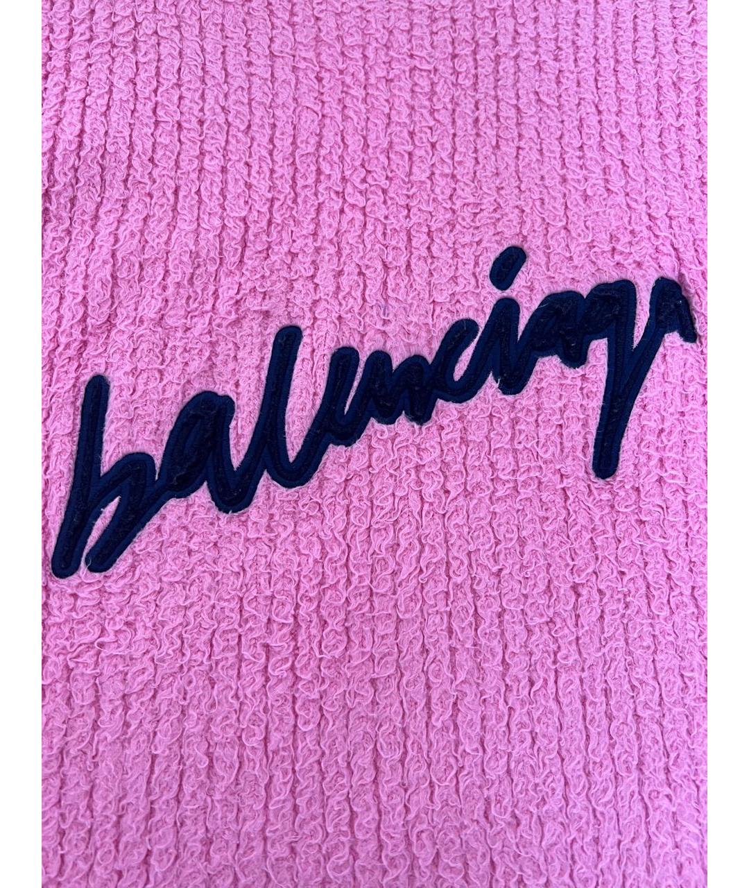 BALENCIAGA Розовый хлопко-эластановый джемпер / свитер, фото 5