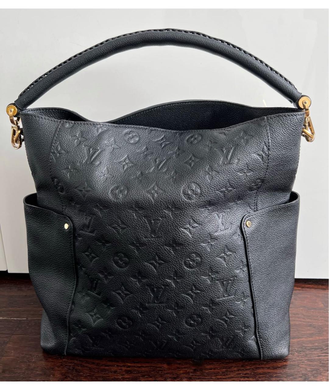 LOUIS VUITTON Черная кожаная сумка через плечо, фото 3