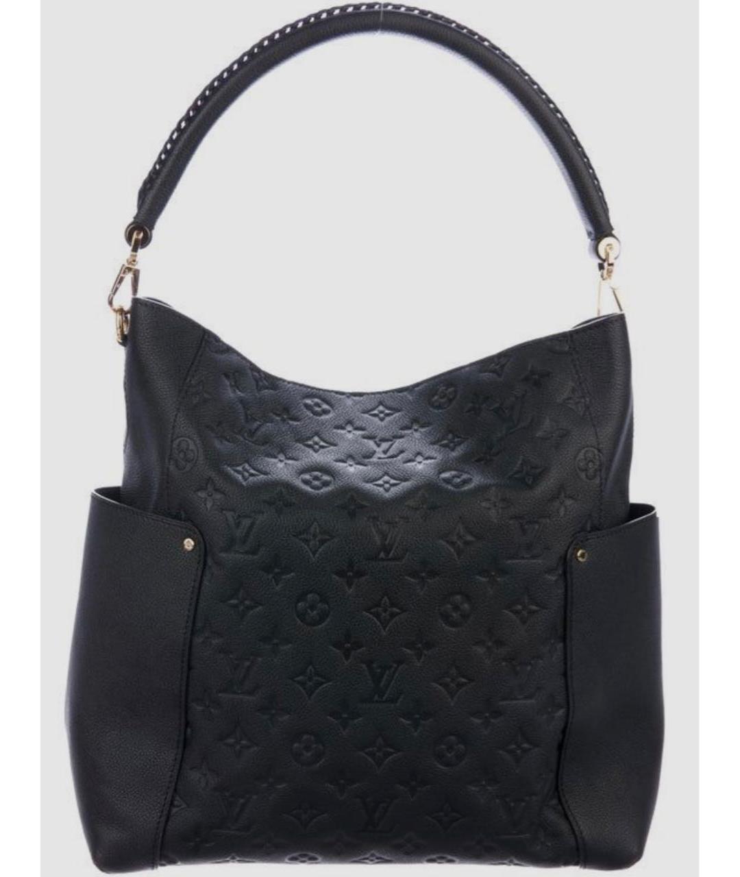 LOUIS VUITTON Черная кожаная сумка через плечо, фото 9