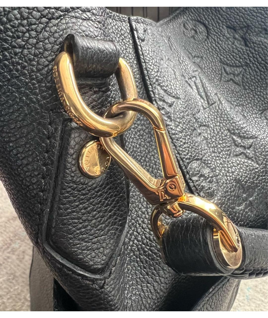 LOUIS VUITTON Черная кожаная сумка через плечо, фото 5