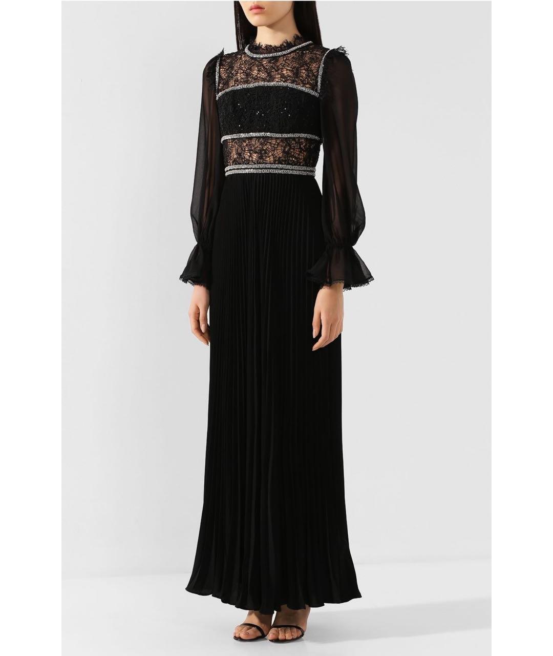 SELF-PORTRAIT Черное кружевное вечернее платье, фото 4