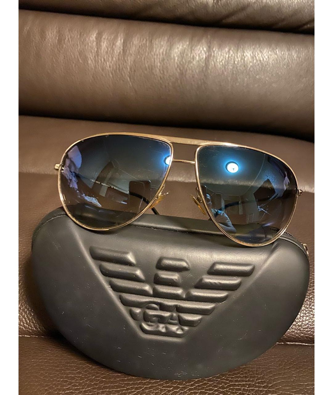 GIORGIO ARMANI Серебряные металлические солнцезащитные очки, фото 4