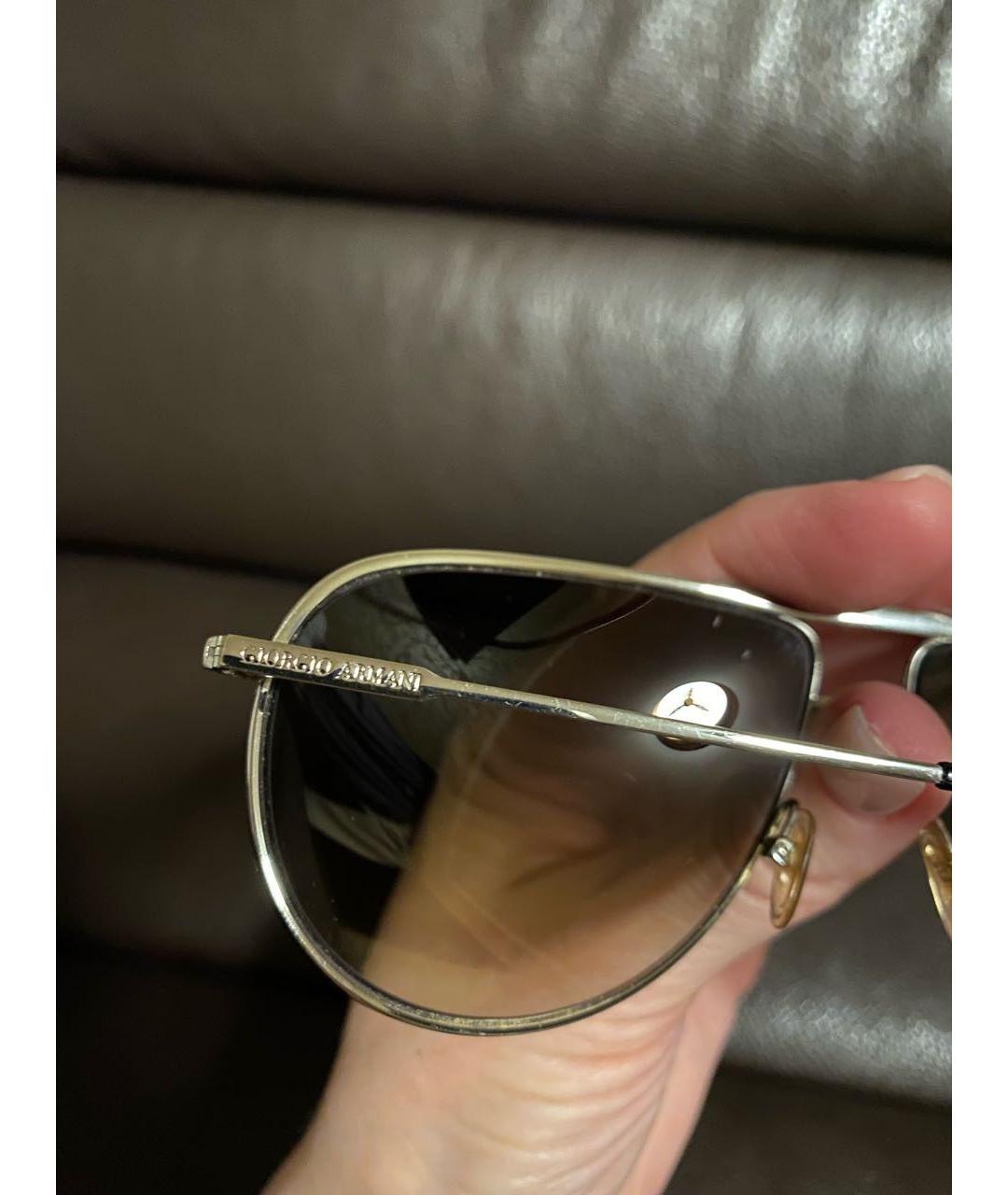 GIORGIO ARMANI Серебряные металлические солнцезащитные очки, фото 3
