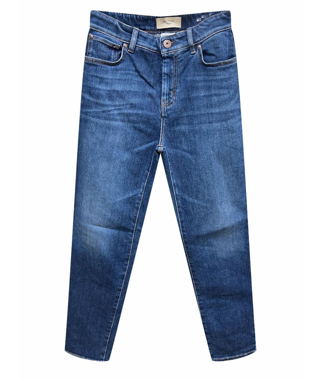 WEEKEND MAX MARA Темно-синие хлопко-полиэстеровые джинсы слим, фото 1
