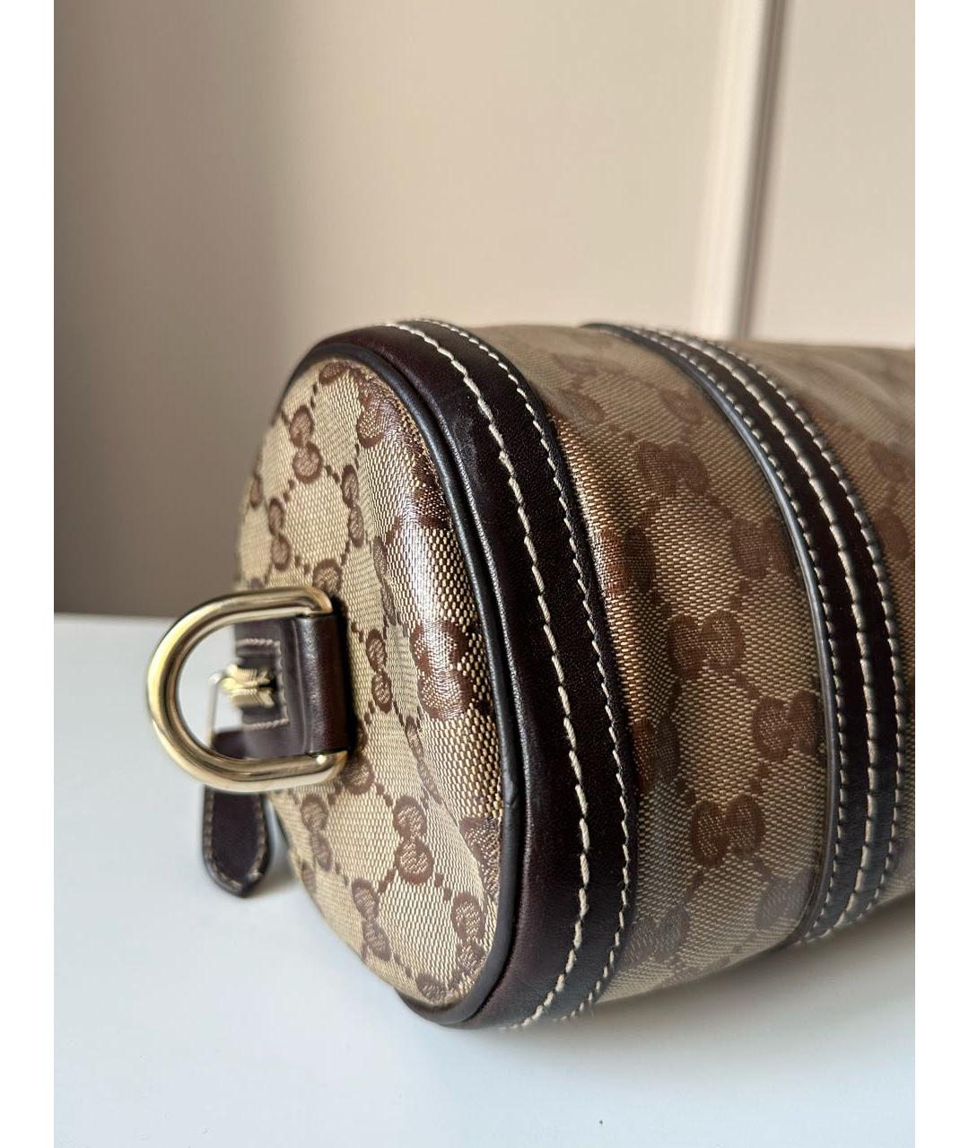 GUCCI Коричневая кожаная сумка с короткими ручками, фото 6